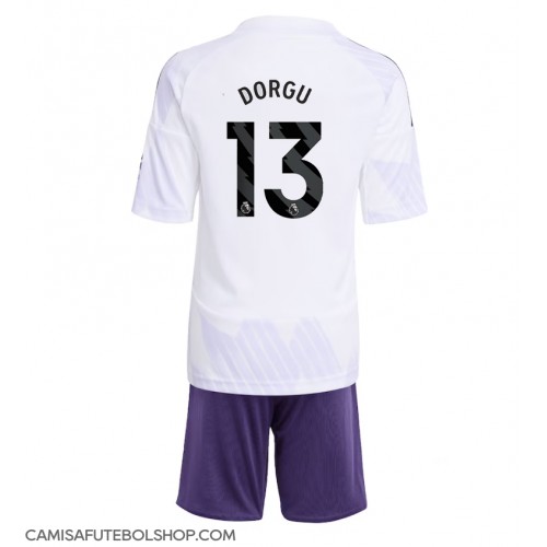 Camisa de time de futebol Manchester United Patrick Dorgu #13 Replicas 2º Equipamento Infantil 2025-26 Manga Curta (+ Calças curtas)